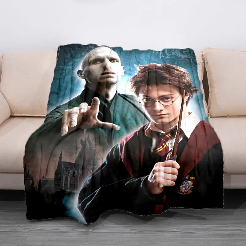 Cozy Hogwarts Fleece Blanket