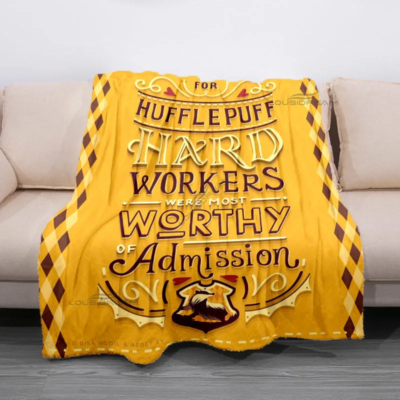 Cozy Hogwarts Fleece Blanket