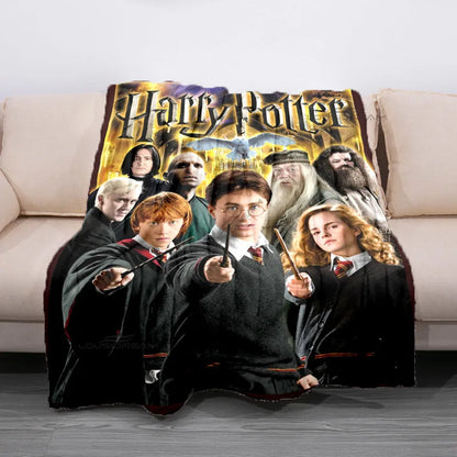 Cozy Hogwarts Fleece Blanket