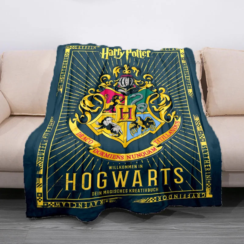 Cozy Hogwarts Fleece Blanket