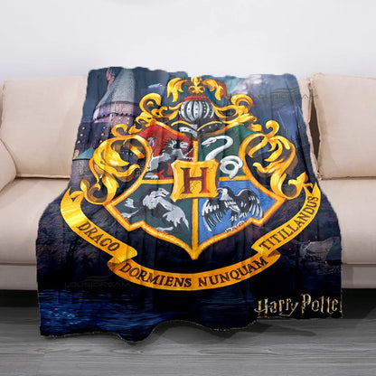 Cozy Hogwarts Fleece Blanket