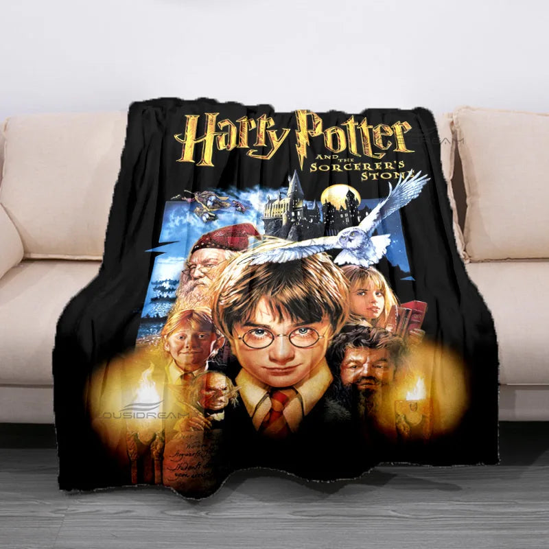 Cozy Hogwarts Fleece Blanket