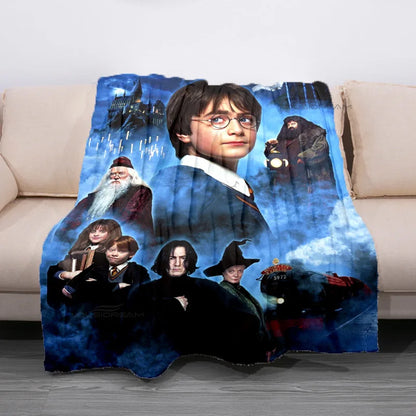 Cozy Hogwarts Fleece Blanket