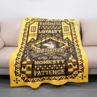 Cozy Hogwarts Fleece Blanket