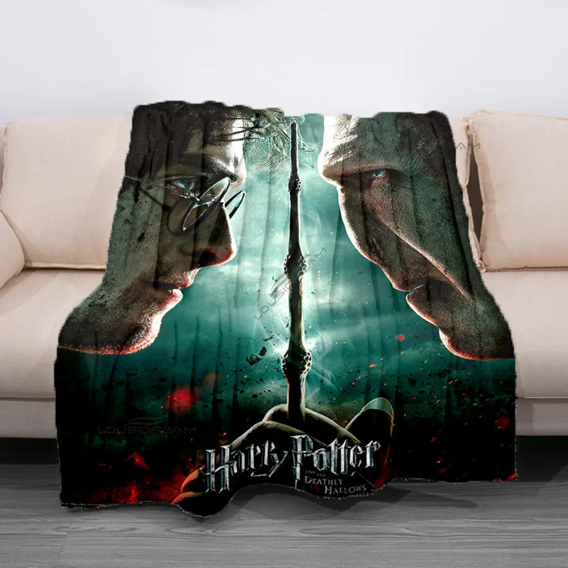 Cozy Hogwarts Fleece Blanket