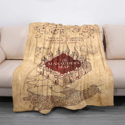 Cozy Hogwarts Fleece Blanket