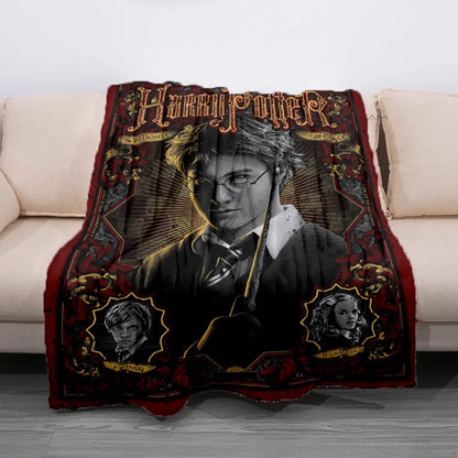 Cozy Hogwarts Fleece Blanket