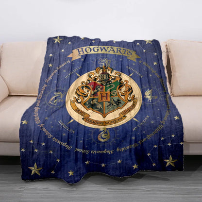 Cozy Hogwarts Fleece Blanket