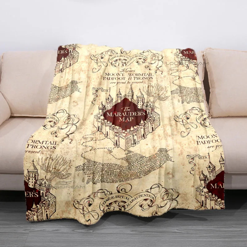 Cozy Hogwarts Fleece Blanket