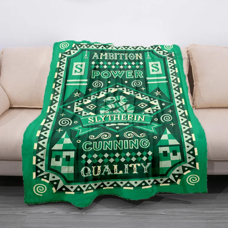 Cozy Hogwarts Fleece Blanket