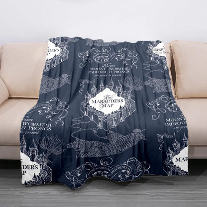 Cozy Hogwarts Fleece Blanket