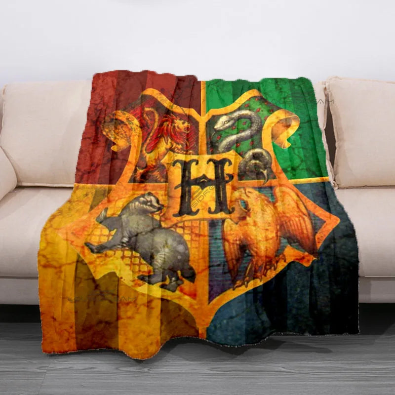 Cozy Hogwarts Fleece Blanket