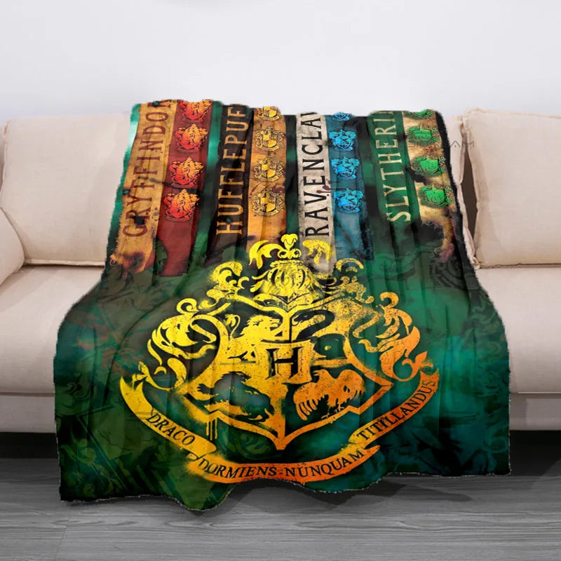 Cozy Hogwarts Fleece Blanket