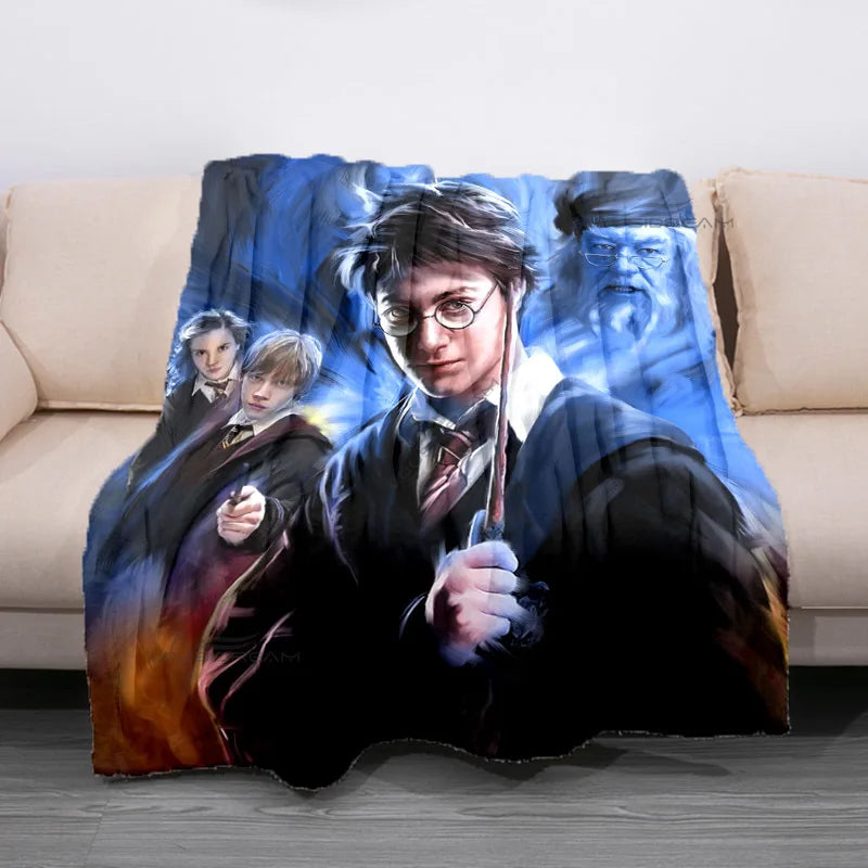 Cozy Hogwarts Fleece Blanket